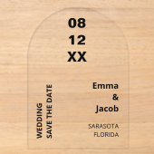Moderne Bold Save the Date Acryl Uitnodiging (Voorkant)