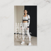 Moderne Bold Script Calligraphy Fitness Foto QR Visitekaartje (Voorkant)