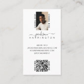 Moderne Bold Script Calligraphy Fitness Foto QR Visitekaartje (Achterkant)