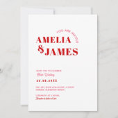 moderne Bold Wavy funky Viva Magenta Bruiloft Kaart (Voorkant)