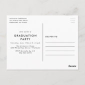 Moderne Bold White Overlay Photo Graduparty Briefkaart (Achterkant)