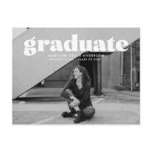 Moderne Bold White Overlay Photo Graduparty