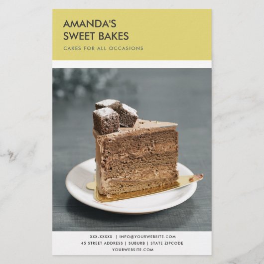 MODERNE BOLD ZWARTE GELE FOTO PRIJS SERVICE FLYER (Achterkant)