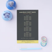 MODERNE BOLD ZWARTE GELE FOTO PRIJS SERVICE FLYER (Enkel)