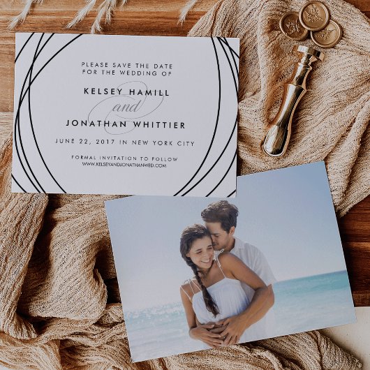 Moderne bollen | Facultatieve Achterfoto sparen de Save The Date