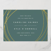 Moderne bollen | Folie De datumkaart opslaan Folie Uitnodiging (Voorkant)