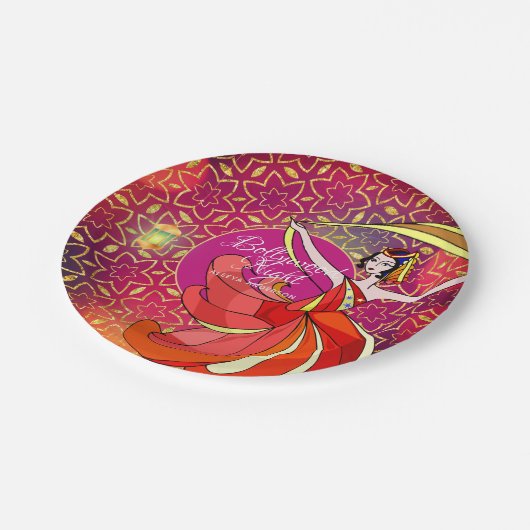 Moderne Bollywood-feestdanser Roze op Maat Papieren Bordje (Gekanteld)