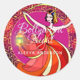 Moderne Bollywood Party Dancer Sparkly gepersonali Ronde Sticker