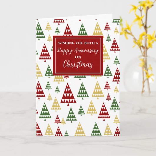 Moderne bomen blij Jubileum met kerst Kaart (Gele Bloem)