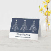 Moderne Bomen Broer & Familie Vrolijk Kerstmis Kaart (Gele Bloem)