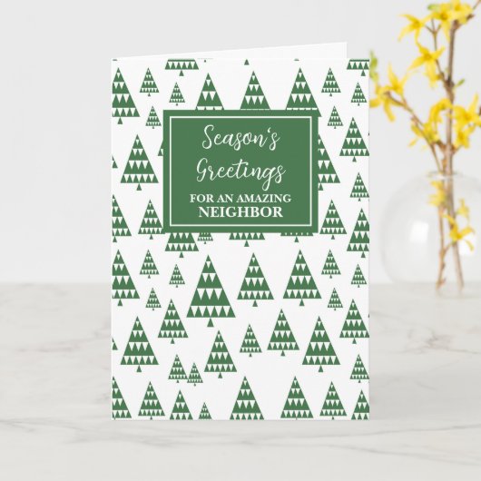 Moderne Bomen Buurman Kerstvakantie Kaart (Gele Bloem)