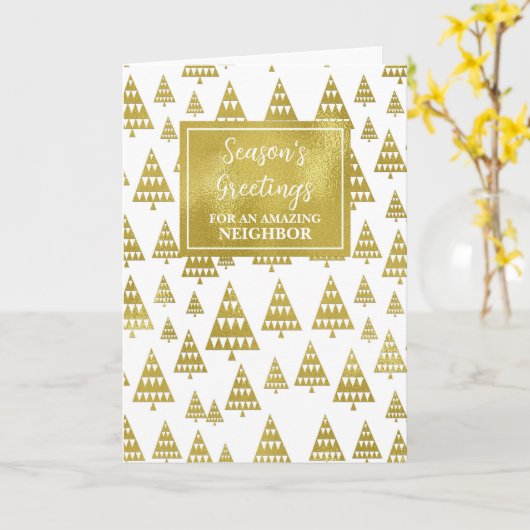 Moderne Bomen Buurman Kerstvakantie Kaart (Gele Bloem)