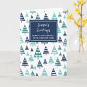 Moderne bomen Corporate Christmas Holiday Kaart (Gele Bloem)