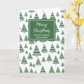 Moderne bomen Godson & familie Vrolijk kerstfeest Kaart (Gele Bloem)