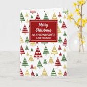 Moderne bomen kleindochter & haar man kerst kaart (Gele Bloem)