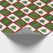 Moderne bomen Merry-kerstmonogram Cadeaupapier (Hoek)