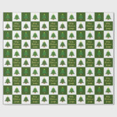 Moderne bomen Merry-kerstmonogram Cadeaupapier (Vlak)