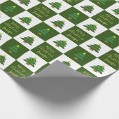 Moderne bomen Merry-kerstmonogram Cadeaupapier (Hoek)