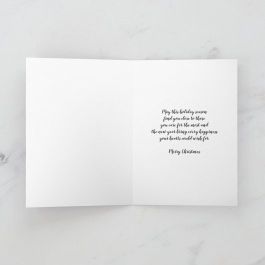 Moderne bomen neef & familie Vrolijk kerstfeest Kaart (Binnen)