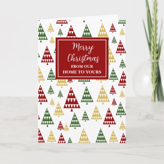 Moderne bomen Vrolijk kerstfeest Kaart (Voorkant)