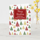 Moderne bomen Vrolijk kerstfeest Kaart (Gele Bloem)