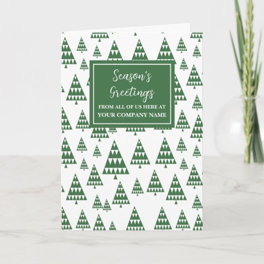 Moderne bomen werknemer kerstvakantie kaart (Voorkant)