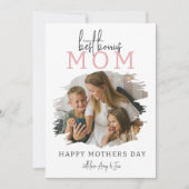 Moderne Bonus Moeder | Foto Moederdag Vakantie Kaa Feestdagenkaart (Voorkant)