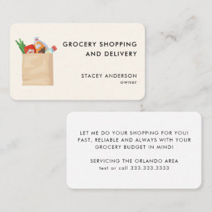 Moderne boodschappenwinkelen op de markt brengen - visitekaartje