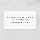 Moderne boodschappenwinkelen op de markt brengen - visitekaartje (Achterkant)