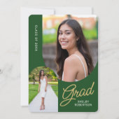 Moderne Boog 2 Foto Grad-feest Groene Kaart (Voorkant)