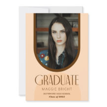 Moderne boog afstuderen foto open house uitnodigin