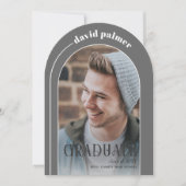 Moderne boog AFSTUDEREN grijs afstuderen foto Kaart (Voorkant)