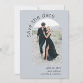 Moderne boog Bewaar de datum met foto en QR-code Save The Date (Voorkant)