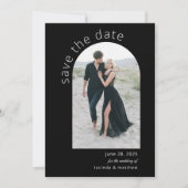 Moderne boog Bewaar de datum met foto en QR-code Save The Date (Voorkant)