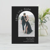 Moderne boog Bewaar de datum met foto en QR-code Save The Date (Staand voorkant)