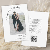 Moderne boog Bewaar de datum met QR-code Save The Date