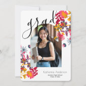 Moderne Boog Bloemen Foto Afstudeerfeest Kaart (Voorkant)