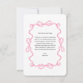 Moderne Boog Bloemen Foto Afstuderen Party Wit Bedankkaart (Achterkant)