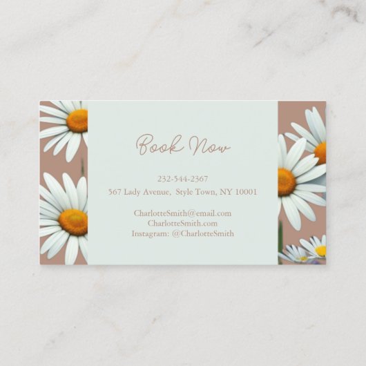 Moderne boog bloemig visitekaartje (Achterkant)