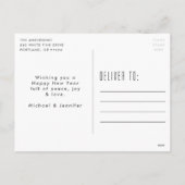 Moderne Boog Blush & Rood Foto Feestdagenkaart (Achterkant)