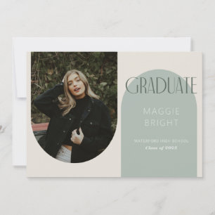 Moderne boog boho afstudeer aankondiging open huis