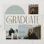 Moderne boog boho afstudeer aankondiging open huis (Voorkant / Achterkant)