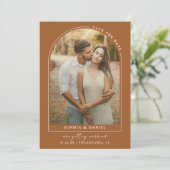 Moderne Boog Boho Boog met Foto Save The Date (Staand voorkant)