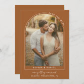 Moderne Boog Boho Boog met Foto Save The Date (Voorkant / Achterkant)