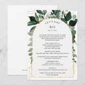 Moderne Boog Botanische Begroeiing Bruiloft Menu (Voorkant / Achterkant)