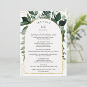 Moderne Boog Botanische Begroeiing Bruiloft Menu (Staand voorkant)