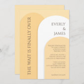 Moderne boog bruiloft uitnodiging I warm geel (Voorkant / Achterkant)
