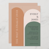 Moderne boog bruiloft uitnodiging in aarde tonen (Voorkant / Achterkant)