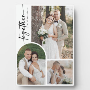 Moderne Boog Calligrafie Samen Trouwfoto Fotoplaat