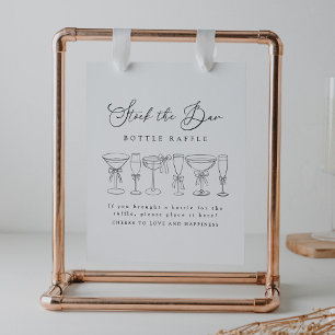 Moderne boog Drinken Voorraad De Bar Bottle Raffle Poster